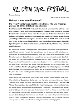 Heimat &ndash; was zum Kuckuck?!