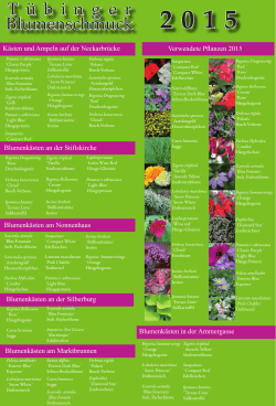 Liste aller Blumen und ihrer Standorte 2015