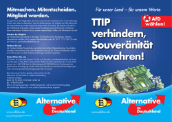 TTIP verhindern, Souveränität bewahren! - AfD Baden