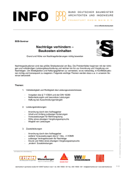 Infoblatt Nachtr&auml;ge verhindern &ndash; Baukosten einhalten