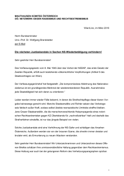 Offenen Brief - Mauthausen Komitee Österreich