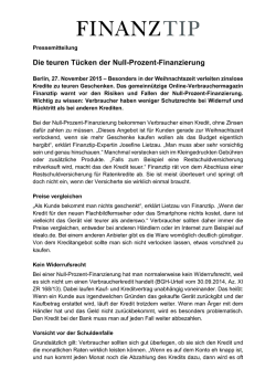Die teuren T&uuml;cken der Null-Prozent-Finanzierung