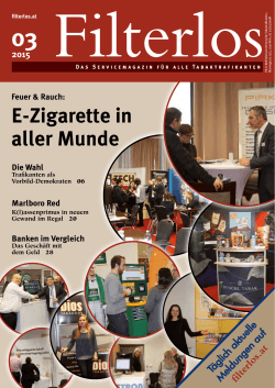 E-Zigarette in aller Munde - Wohlfahrtseinrichtung der