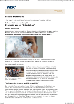 Ärzte und Nichtraucher sind empört - NRW