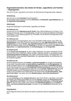 Beschreibung der Organisationsstruktur und Organigramm des Amtes