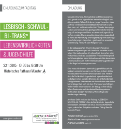 Lesbisch – schwuL – bi – Trans* lEbEnswirklichkEitEn & JugEndhilFE