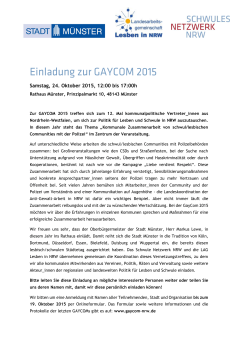 Einladung GAYCOM 2015 - Weiberkram Düsseldorf