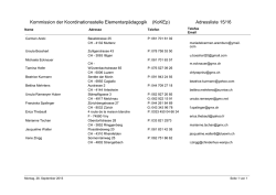Adressliste MitarbeiterInnen Kommission Koordinationsstelle