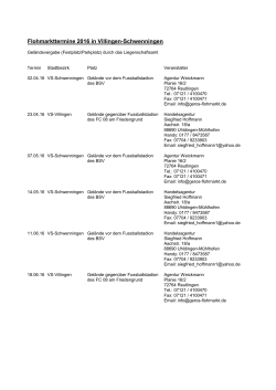 Flohmarkttermine 2016 in Villingen