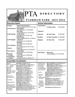 PTA D I R E C T O R Y FLORHAM PARK 2015-2016