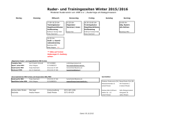 Trainingszeiten Winter 2015-2016