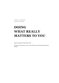 doing what really matters to you