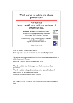 What works in substance abuse prevention?