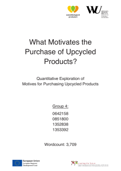What Motivates the Purchase of Upcycled - Sozial