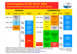 Trainingsplan DLRG Berlin Mitte Schwimmhalle Fischerinsel