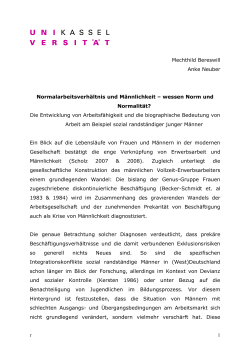 Mechthild Bereswill Anke Neuber Normalarbeitsverhältnis und