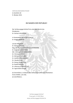 G 152/2015-20 - Verfassungsgerichtshof