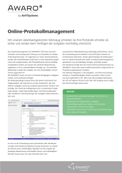 Informationsblatt "Online Protokollmanagement"