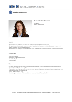 Dr. rer. nat. Alissa Wiengarten Physikerin Patent Professional