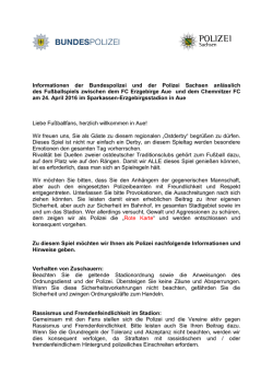 Informationen der Bundespolizei und der Polizei Sachsen anl&auml;sslich