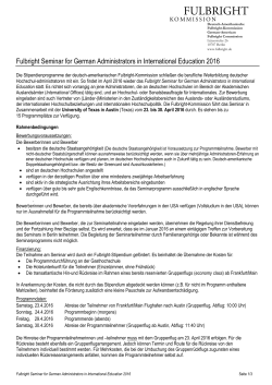 Fulbright Seminar for German Administrators in International