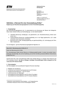 Definition „Patronat für eine Veranstaltung Dritter“