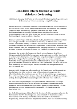 Jede dritte Interne Revision verst&auml;rkt sich durch Co