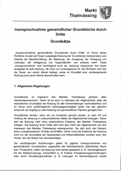 Inanspruchnahme gemeindlicher Grundst&uuml;cke durch Dritte