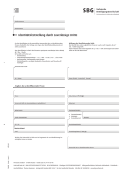 Identitätsfeststellung durch zuverlässige Dritte - SBG