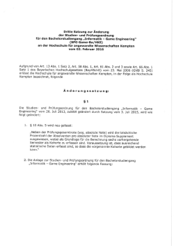 Dritte Satzung zur &Auml;nderung