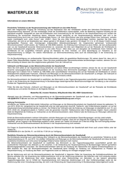 Informationen - Masterflex Group