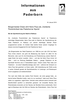 Bürgermeister Dreier ehrt Heinz Paus als „Verdiente Persönlichkeit