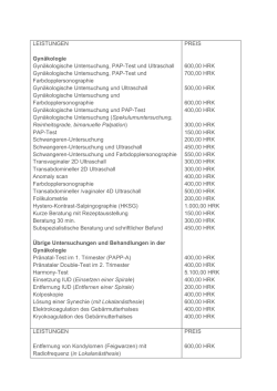 LEISTUNGEN Gynäkologie Gynäkologische Untersuchung, PAP