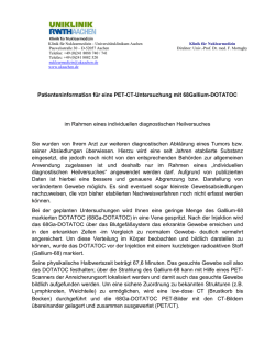 Patienteninformation für eine PET-CT