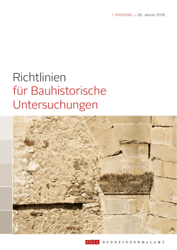 Richtlinien f&uuml;r Bauhistorische Untersuchungen