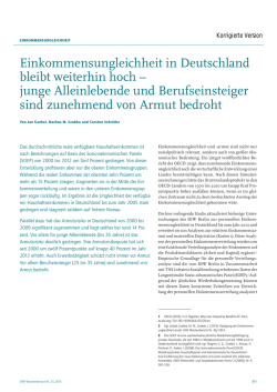 Einkommensungleichheit in Deutschland bleibt weiterhin hoch