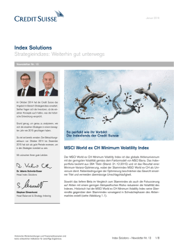 Index Solutions Strategieindizes: Weiterhin gut