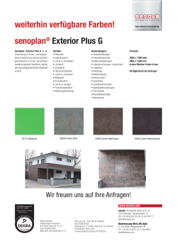 senoplan® Exterior Plus G weiterhin verfügbare Farben!