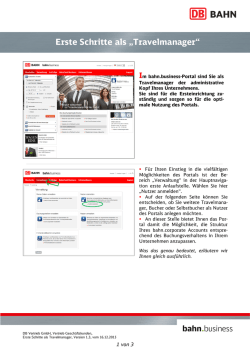 Erste Schritte als Travel Manager