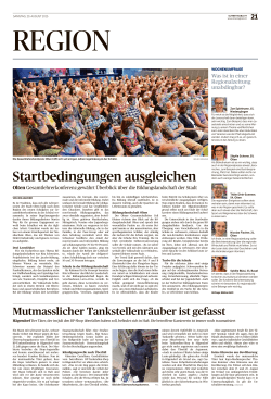 Oltner Tagblatt, vom: Samstag, 29. August 2015