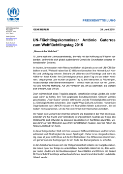 Pressemitteilung Statement zum Weltflüchtlingstag 2015