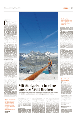 Erlebnisbericht in der Zeitung Südostschweiz Aug 2015