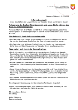 Informationsblatt Was &auml;ndert sich durch die Bauma&szlig;nahme: