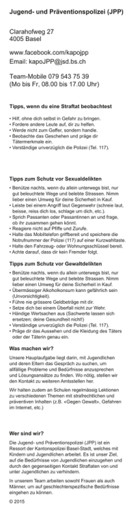 Informationsbrosch&uuml;re von der Jugend