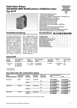 Solid State Relays SOLITRON MIDI Multifunktions