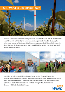Auf einen Blick: ABO Wind in Rheinland