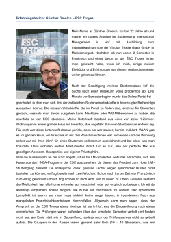 Erfahrungsbericht Günther Gmelch – ESC Troyes Mein Name ist