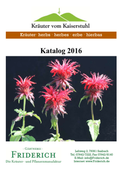 Katalog 2016 - Kräuter vom Kaiserstuhl