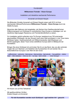 Willkommen Fremder - Vision Europa