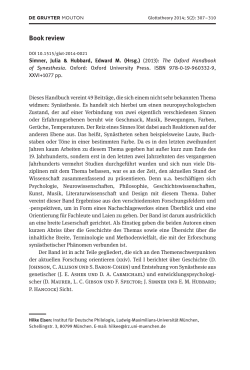 Rezension von: Simner, Julia & Hubbard, Edward M. (Hrsg.) (2013